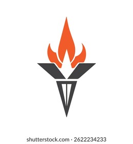Torch Logo Design Graphic Illustration