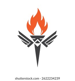 Torch Logo Design Graphic Illustration