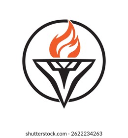 Torch Logo Design Graphic Illustration