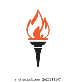 Ilustração gráfica do design do logotipo da tocha
