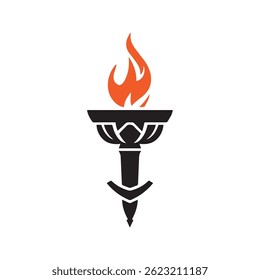 Diseño de logotipo de la antorcha Ilustración gráfica