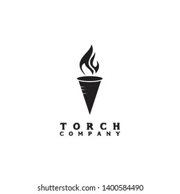 Torch logo design inspiration vector template