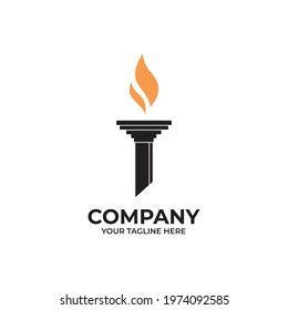 Torch Logo Design Template Vector Icon