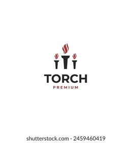 Torch logo design template vector illustration idea