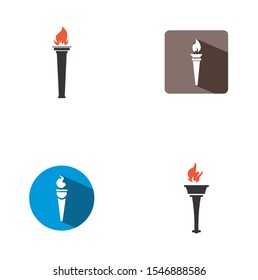torch logo design vector illustration