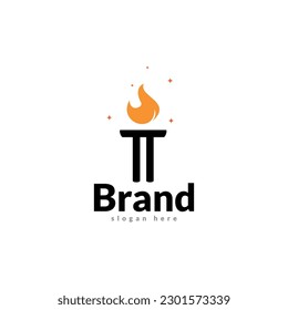 Ilustración vectorial de diseño del logotipo de la antorcha