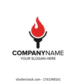 Torch logo design vector template
