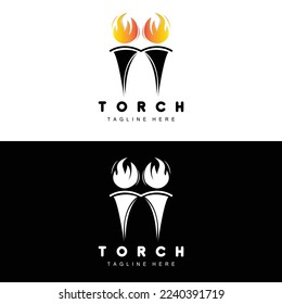 Torch Logo, Fire Design, Letter Logo, Product Brand Icon