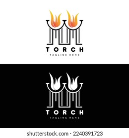 Torch Logo, Fire Design, Letter Logo, Product Brand Icon