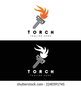Torch Logo, Fire Design, Letter Logo, Product Brand Icon