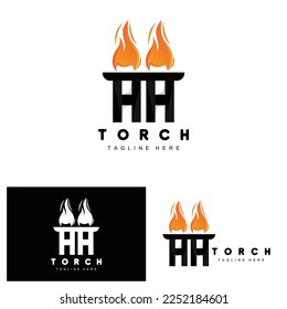 Torch-Logo, Branddesign, Letter-Logo, Produktmarkensymbol