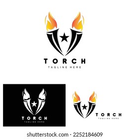 Torch Logo, Fire Design, Letter Logo, Product Brand Icon