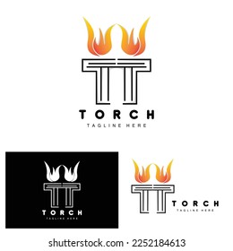 Torch Logo, Fire Design, Letter Logo, Product Brand Icon