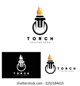 Torch Logo, Fire Design, Letter Logo, Product Brand Icon