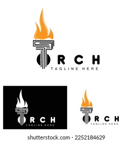 Torch Logo, Fire Design, Letter Logo, Product Brand Icon