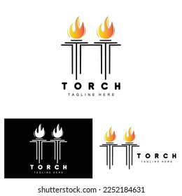 Torch-Logo, Branddesign, Letter-Logo, Produktmarkensymbol