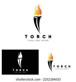 Torch Logo, Fire Design, Letter Logo, Product Brand Icon