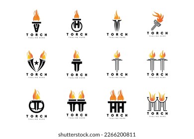 Torch Logo, Fire Design, Letter Logo, Product Brand Icon