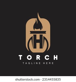 Torch Logo, Fire Design, Letter Logo, Product Brand Icon