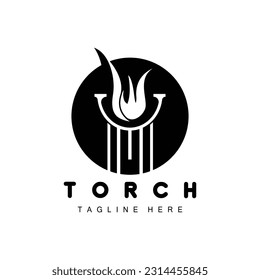 Torch Logo, Fire Design, Letter Logo, Product Brand Icon