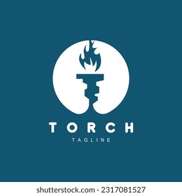 Torch Logo, Fire Design, Letter Logo, Product Brand Icon
