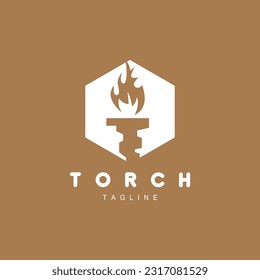Torch Logo, Fire Design, Letter Logo, Product Brand Icon