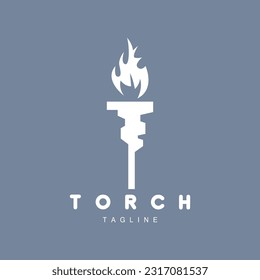 Torch Logo, Fire Design, Letter Logo, Product Brand Icon