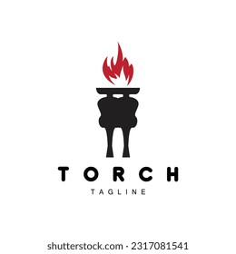 Torch Logo, Fire Design, Letter Logo, Product Brand Icon