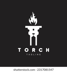 Torch Logo, Fire Design, Letter Logo, Product Brand Icon