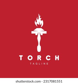 Torch Logo, Fire Design, Letter Logo, Product Brand Icon