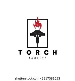 Torch Logo, Fire Design, Letter Logo, Product Brand Icon