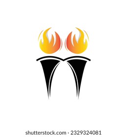 Torch Logo, Fire Design, Letter Logo, Product Brand Icon