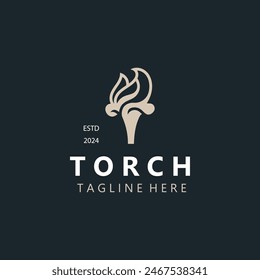 Torch logo Graphic, olympic flame Modern Design Element simple minimalist Template