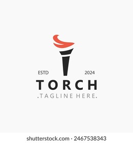 Torch logo Graphic, olympic flame Modern Design Element simple minimalist Template