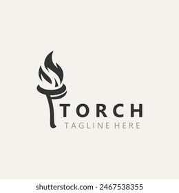 Torch logo Graphic, olympic flame Modern Design Element simple minimalist Template