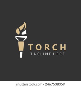 Torch logo Graphic, olympic flame Modern Design Element simple minimalist Template