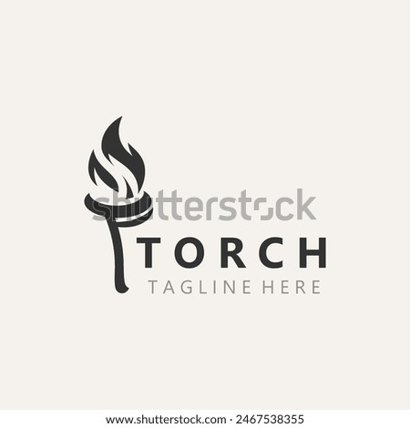 Torch logo Graphic, olympic flame Modern Design Element simple minimalist Template