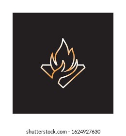 torch logo hand holding a fire