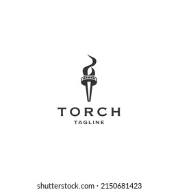 Torch logo icon design template flat vector