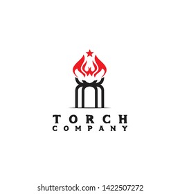 Torch logo icon design vector template