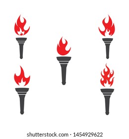 torch logo icon illustration vector design template