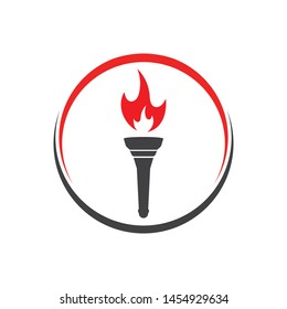 torch logo icon illustration vector design template