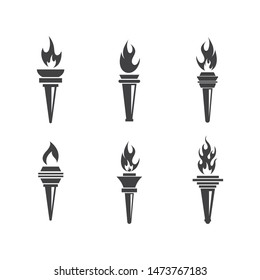 torch logo icon illustration vector design template