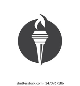 torch logo icon illustration vector design template