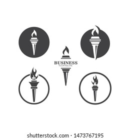 torch logo icon illustration vector design template