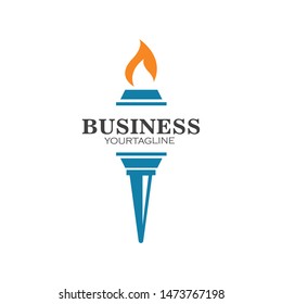 torch logo icon illustration vector design template