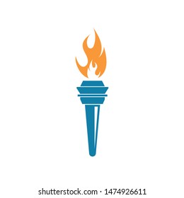 torch logo icon illustration vector design template
