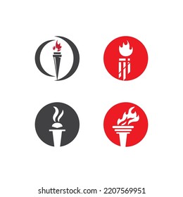 torch logo icon with vector illustration concept