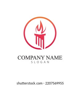 torch logo icon with vector illustration concept
