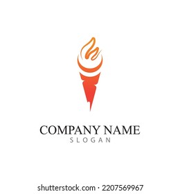 torch logo icon with vector illustration concept